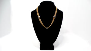 Bulgari Inspired 18k Gold Plated Link Necklace With Rhinestone Detailing