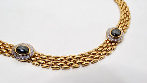 Bulgari Inspired 18k Gold Plated Link Necklace With Rhinestone Detailing