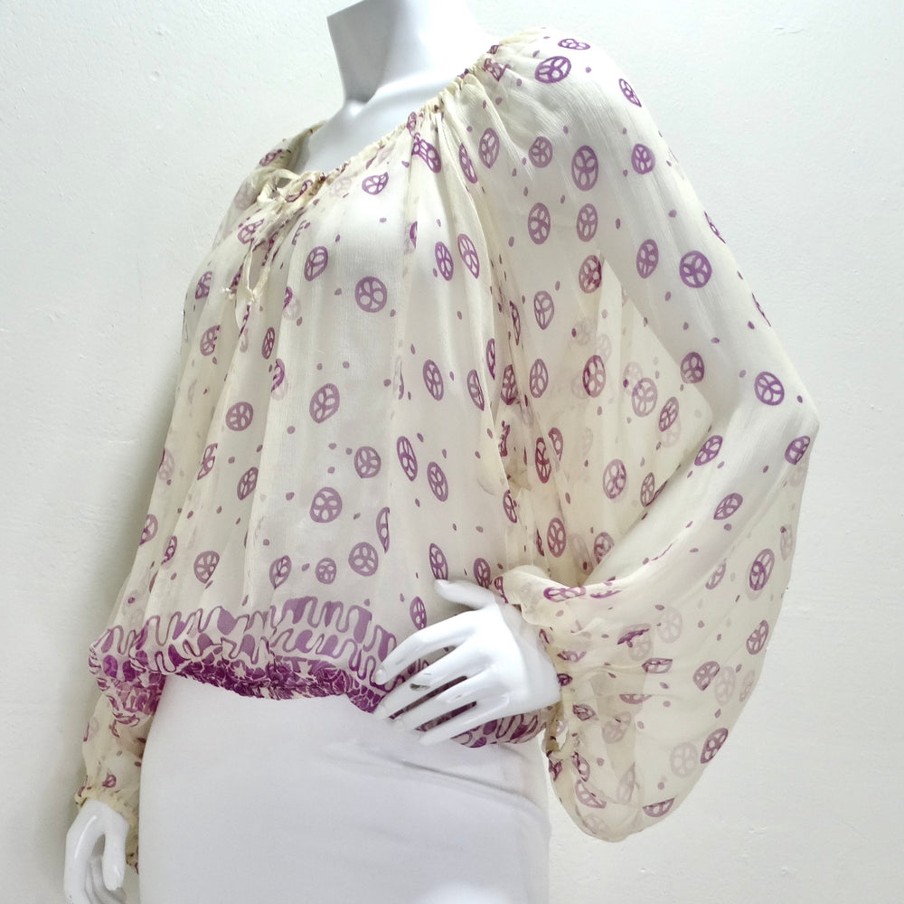 Vintage JeanPaul Gaultier Purple Print Blouse