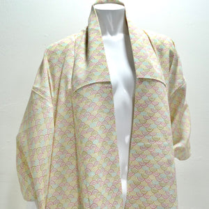 1970s Handmade Japanese Ivory Cotton Long Kimono