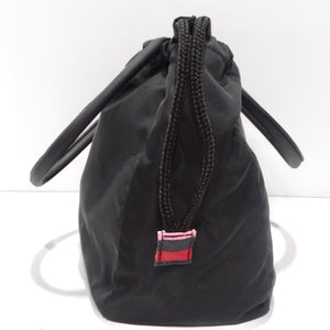 Sonia Rykiel 1980s Black Nylon Drawstring Bag