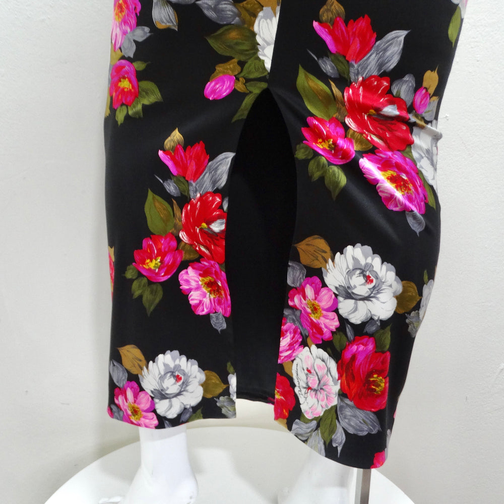 Dolce & Gabbana Silk Floral Lace Maxi Dress