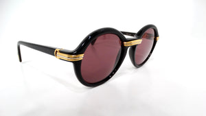 Cartier Black Cabriolet Round Sunglasses circa 1991