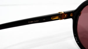 Cartier Black Cabriolet Round Sunglasses circa 1991