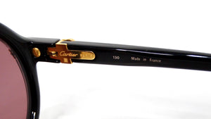 Cartier Black Cabriolet Round Sunglasses circa 1991
