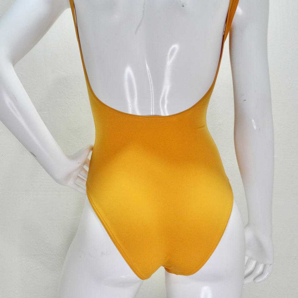 Hermes Logo Orange One Piece Swimsuit