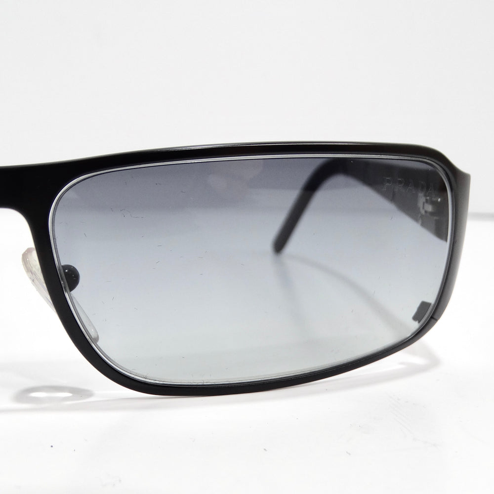 Prada 1990s Black Rectangular Frame Sunglasses
