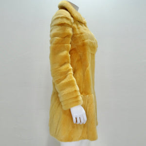 Philosophy Di Alberta Ferretti 1990s Mustard Yellow Mink Fur Coat