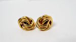 Tiffany Inspired 1980s Large Eternity Knot Gold-Tone Clip-On Earrings