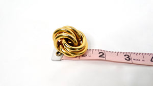 Tiffany Inspired 1980s Large Eternity Knot Gold-Tone Clip-On Earrings