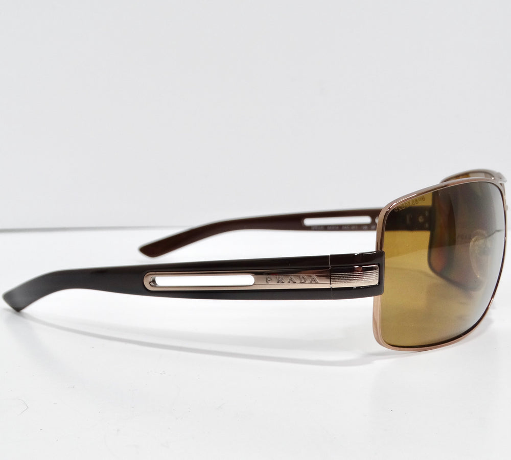 Prada 1990s Brown Aviator Sunglasses