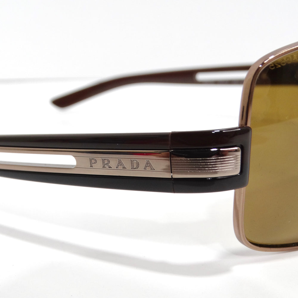 Prada 1990s Brown Aviator Sunglasses