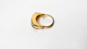 1980s Christian Dior Gold Plated 3-Row Cocktail Ring