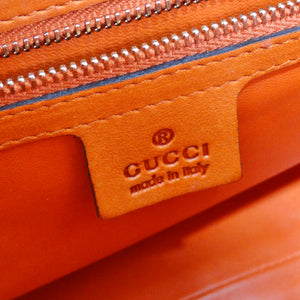 Gucci Rare Orange Crocodile Leather Woven Top Handle Bag