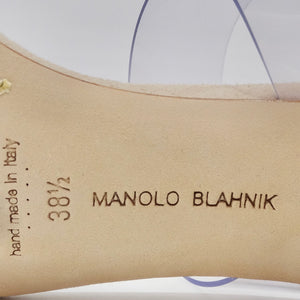 Manolo Blahnik Scolto Clear ECO PVC Open Toe Mules