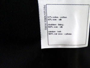 Chanel Black Ruched & Belted Silk Jacket & Skirt Suit Set circa 2019