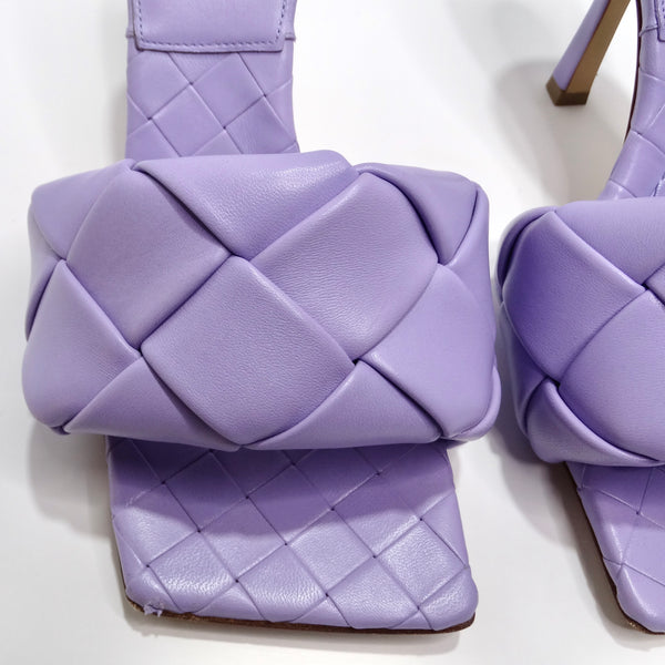 Bottega Veneta Intrecciato square-toe sandals - Purple
