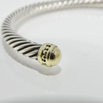 David Yurman 18K Gold Sterling Silver Classic Cable Cuff Bracelet