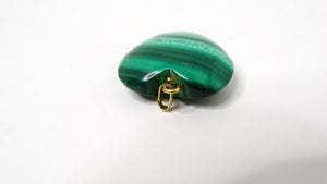 Vintage Polished Malachite Heart Pendant