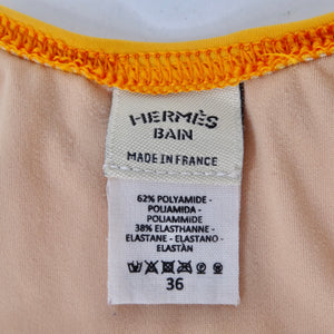 Hermes Logo Orange One Piece Swimsuit