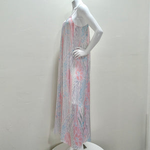 Mary McFadden 1980s Printed Slip Dress
