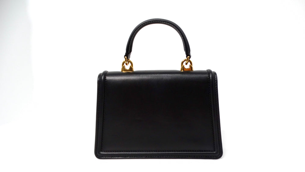Dolce & Gabbana Small Black Calfskin Devotion Top Handle Bag