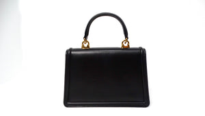 Dolce & Gabbana Small Black Calfskin Devotion Top Handle Bag