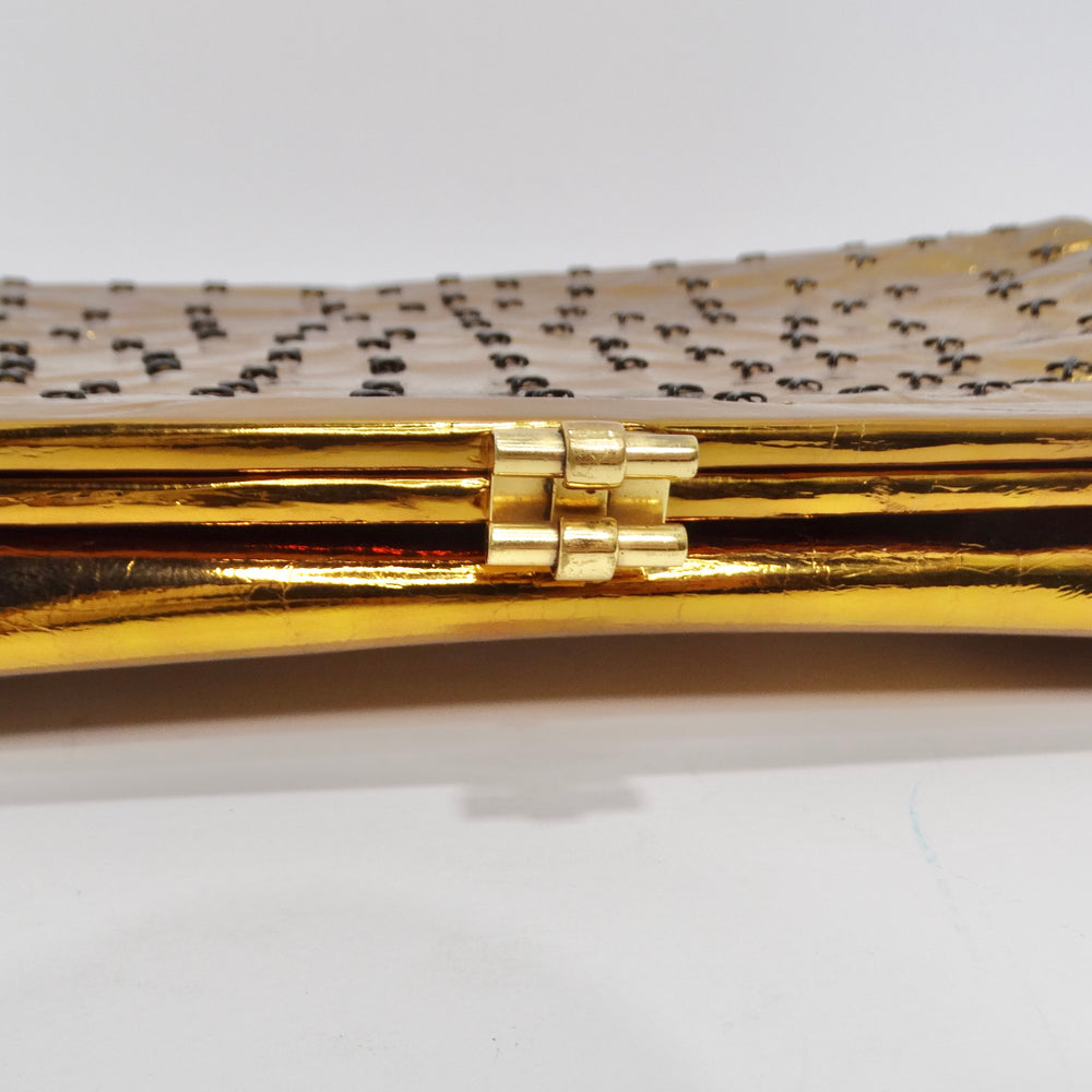 1980s Metallic Gold Textured Clutch