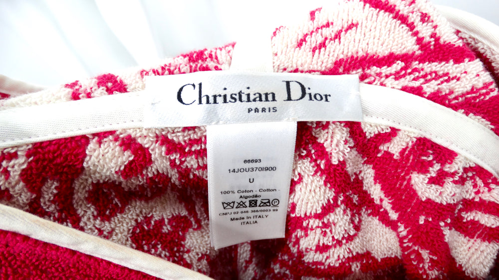 Christian Dior Toule De Jouy Print Terrycloth Poncho With Hood