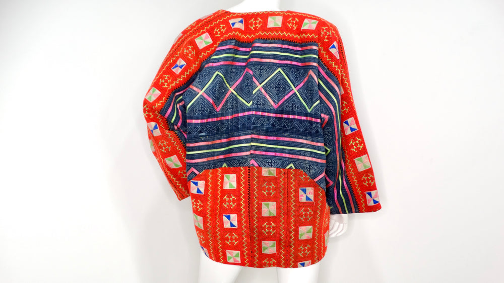 1990s Handmade Guatemalan Artisan Reversible Printed Jacket