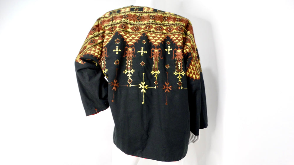 1990s Handmade Guatemalan Artisan Reversible Printed Jacket