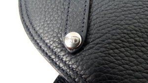 Christian Dior x Shawn Stussy Navy Beaded Grained Calfskin Saddle Belt Bag
