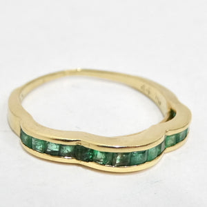 Van Cleef Inspired Set of Four Diamond, Ruby, Emerald, Sapphire 18K Gold Rings