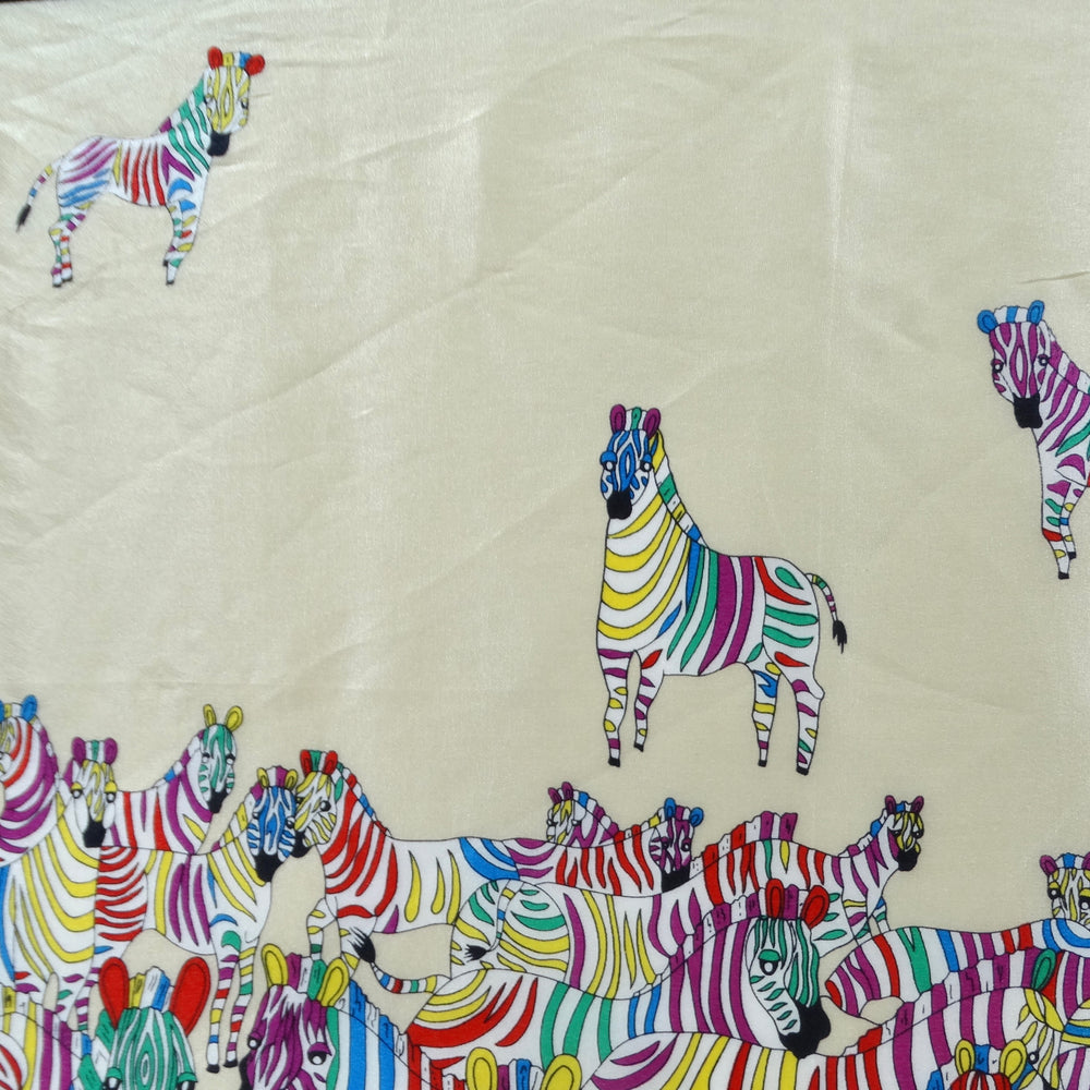 1980s Zebra Print Silk Scarf