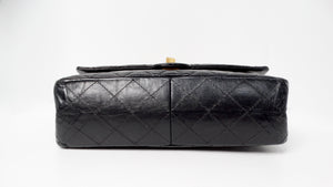 Chanel 2011 Black Quilted Aged Calfskin 2.55 Reissue Medium Double Flap Handbag