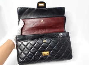 Chanel 2011 Black Quilted Aged Calfskin 2.55 Reissue Medium Double Flap Handbag