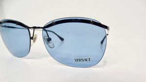 Versace Blue Frameless Aviator Sunglasses circa 1990s