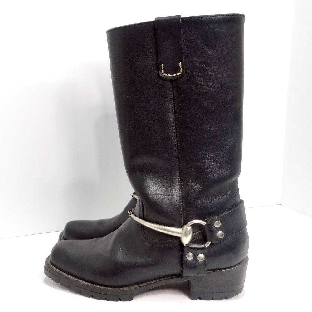 Gucci Knee-High Boot Black Harness Leather