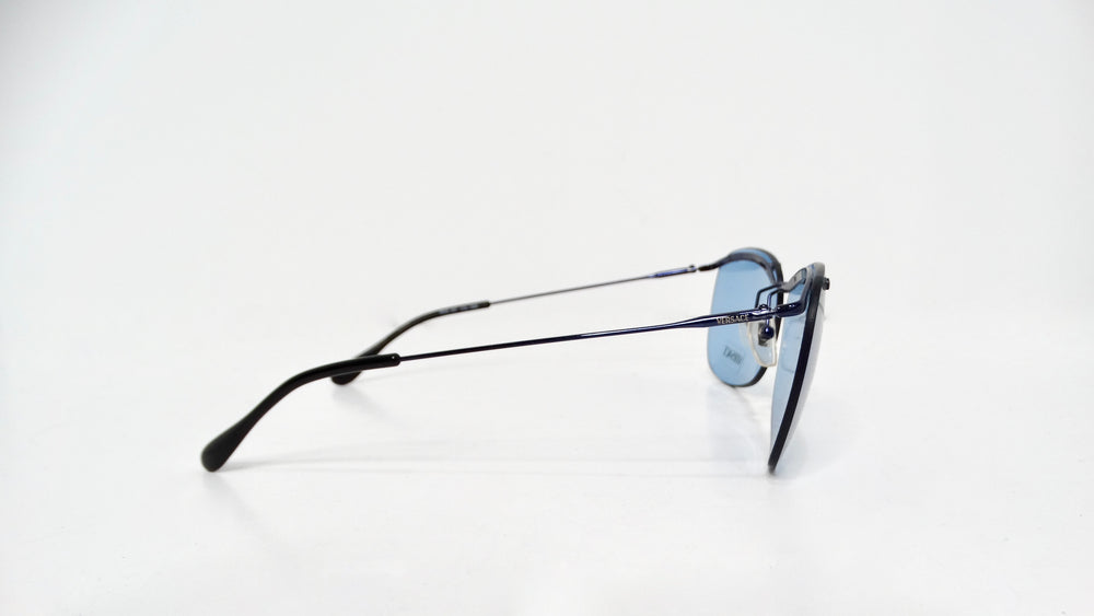 Versace Blue Frameless Aviator Sunglasses circa 1990s