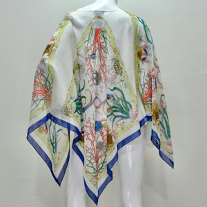 Gucci 1960s V. Accornero Aquatic Print Poncho