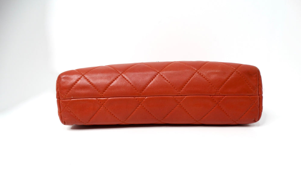 Chanel 2010 Burnt Orange In-The-Business Quilted Lambskin Large Single Flapbag