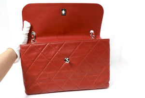 Chanel 2010 Burnt Orange In-The-Business Quilted Lambskin Large Single Flapbag