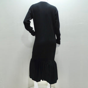 Romeo Gigli 1980s Black Drop Waist Maxi Dress