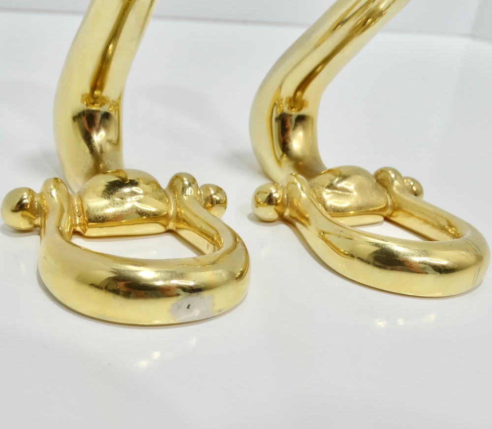 Gucci 1980s Brass Horse Bit Candle Holders