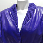 Claude Montana 1980s Purple Leather Cropped Jacket