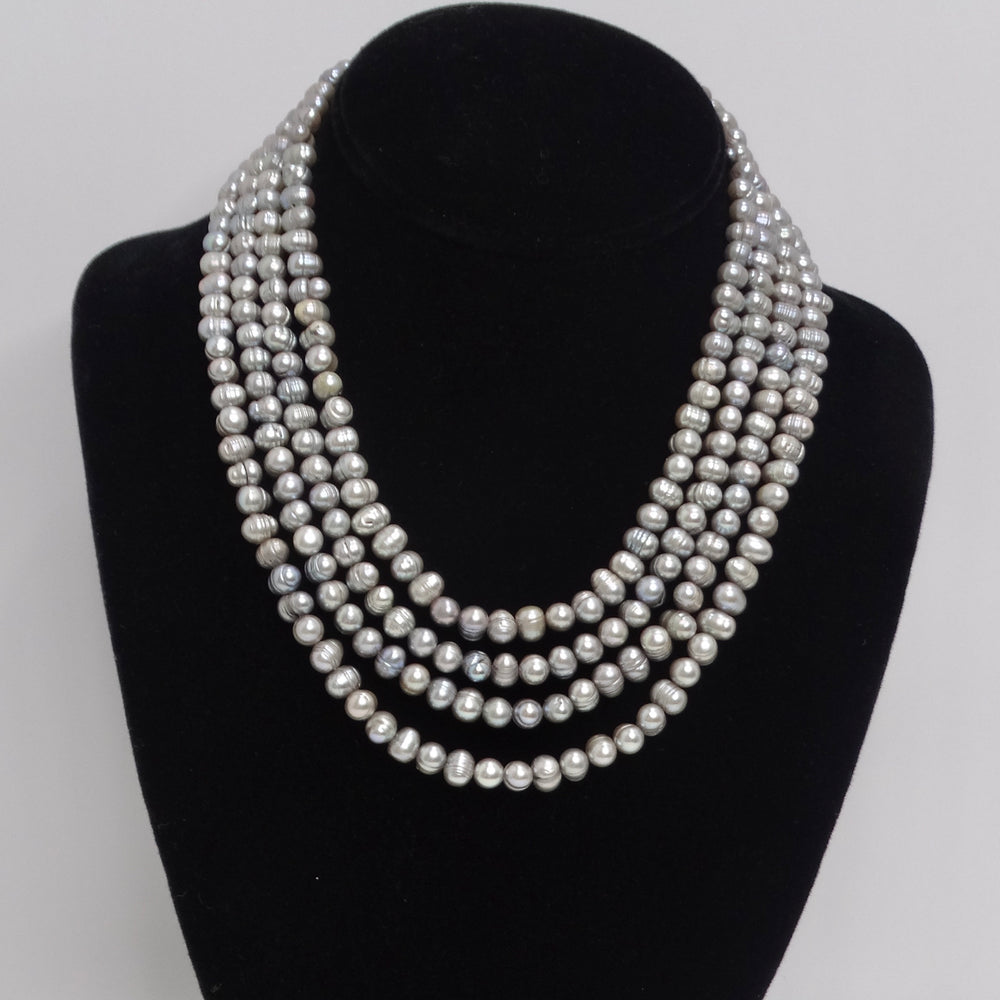 Mid Century Pearl Tassel Necklace