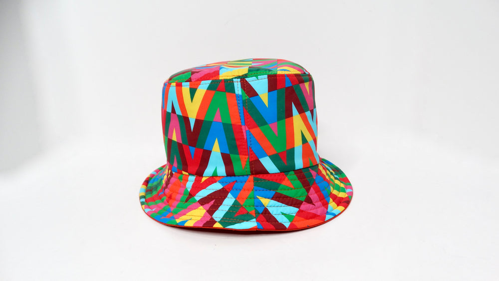 Valentino Garavani Bright Multicolor V-Print Nylon Bucket Hat