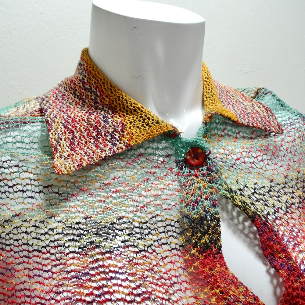 Missoni 1980s Multicolor Knit Button-Up Cardigan