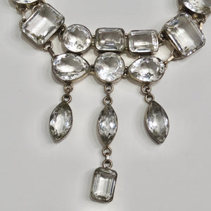 1990s Silver Crystal Necklace