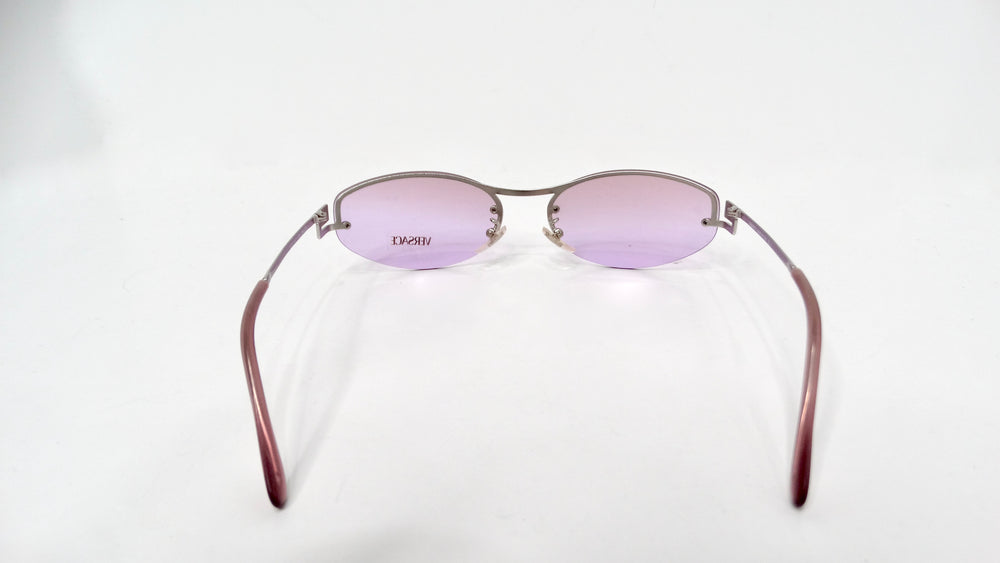 Versace Oval Frameless Purple Lens Sunglasses circa 1990s